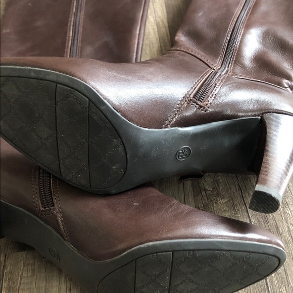 Etienne Aigner Becca Brown Heeled Knee High Boots - Picture 7 of 9